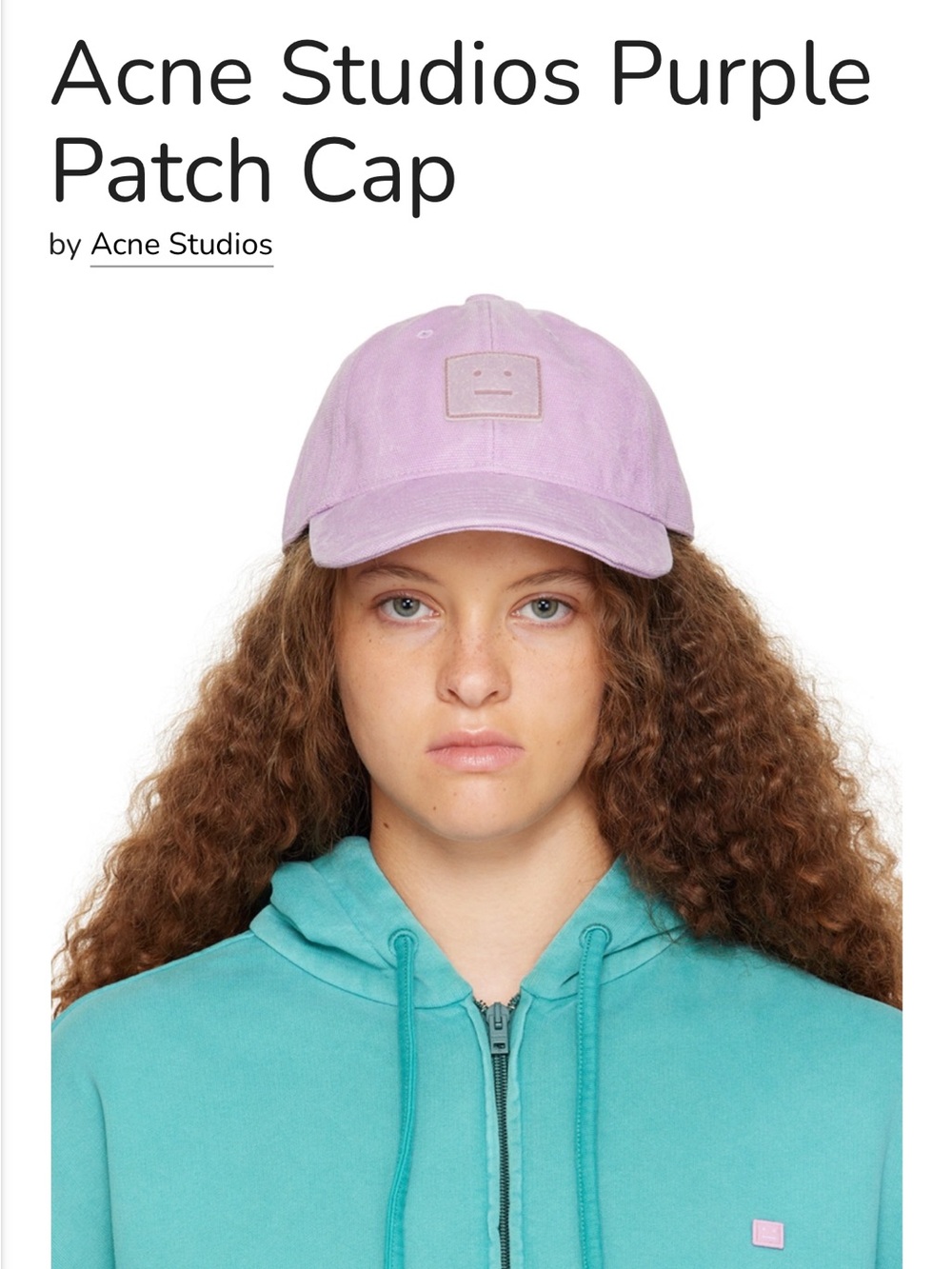 Acne studio purple patch cap, NWT